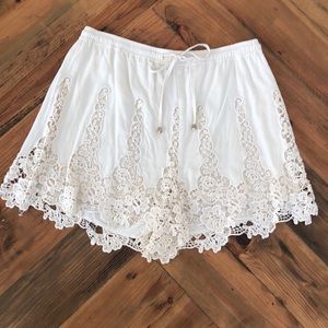 Ivory Lace Shorts